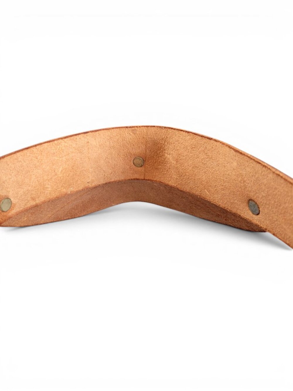 Artisan Made Leather Sun Visor in Rich Golden Brown with Brushed Gold Accents - Picture 12 of 13